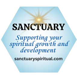 Sanctuary Spiritual logo that says Supporting your spiritual growth and development and the website URL